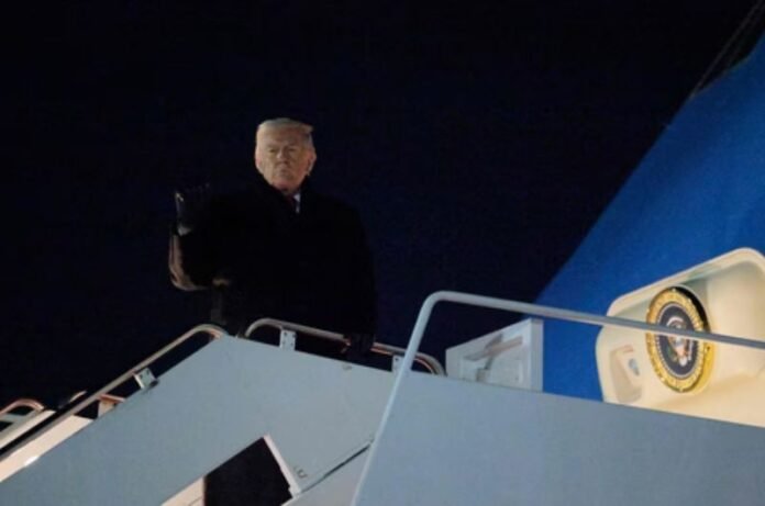 Trump lands in Switzerland